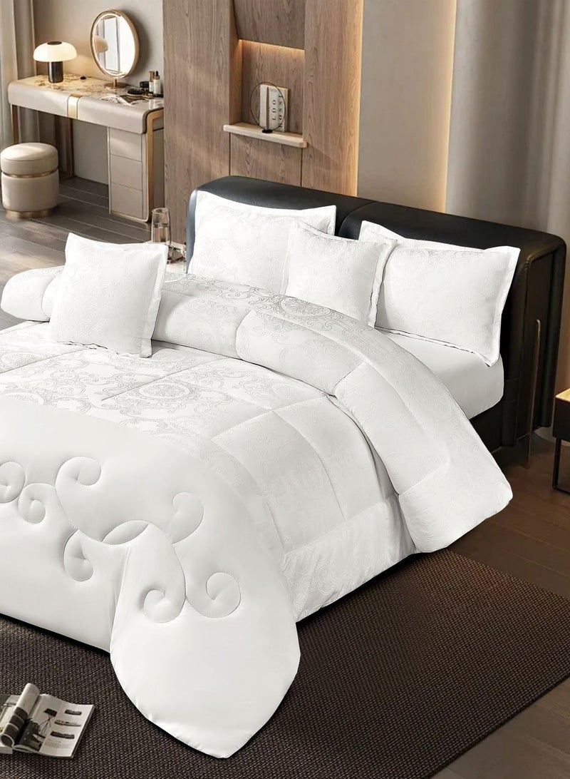 مينج لي مفرش سرير صيفي نفرين 6 قطع يناسب سرير مقاس 200×200 مكون من لحاف 230×250 و غطاء مرتبة 200×200+40 و2 غطاء مخدة 50×80 و2 غطاء مخدة مربع 50×50 - Image 1